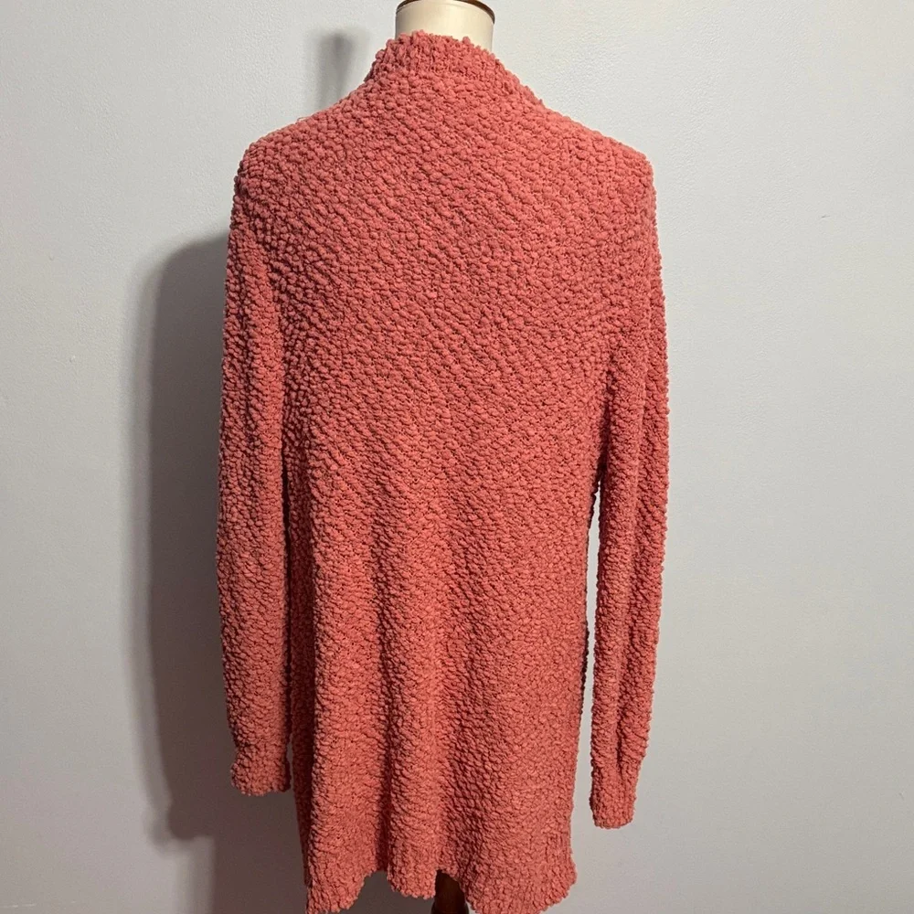 Zenana Outfitters Coral Rose Open-Front Popcorn Cardigan - Picture 3 of 3